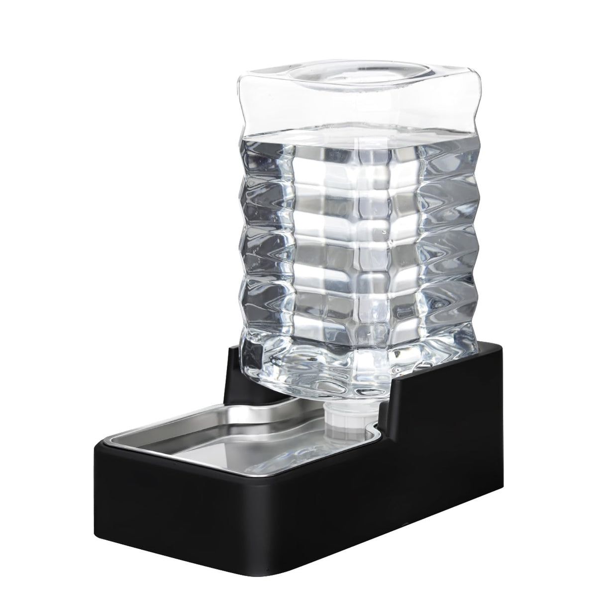 RIZZARI Stainless Steel Pet Water Feeder: Automatic Leak-Proof Gravity Dispenser for Cats Dogs Indoor Outdoor Use