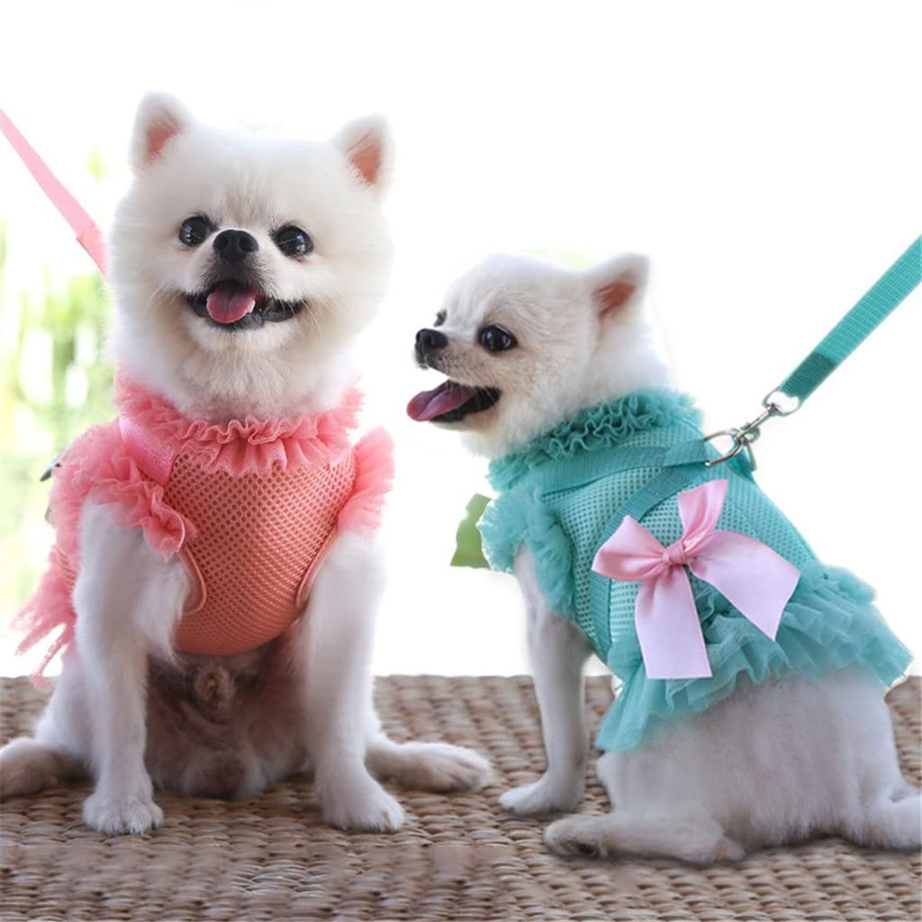 Puppy Dog Cat Clothes Harness Leash Set Pet Harness Vest Dress for Small Medium Dogs Cats Chihuahua Dogs Cat Skirt Pet Supplies