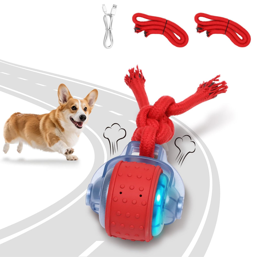 BENTOPAL Dog Toys Interactive Rolling Ball with Rope, Motion-Activated