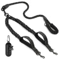Double Dog Leash, Reflective Shock Absorbing Bungee for 2 Dogs