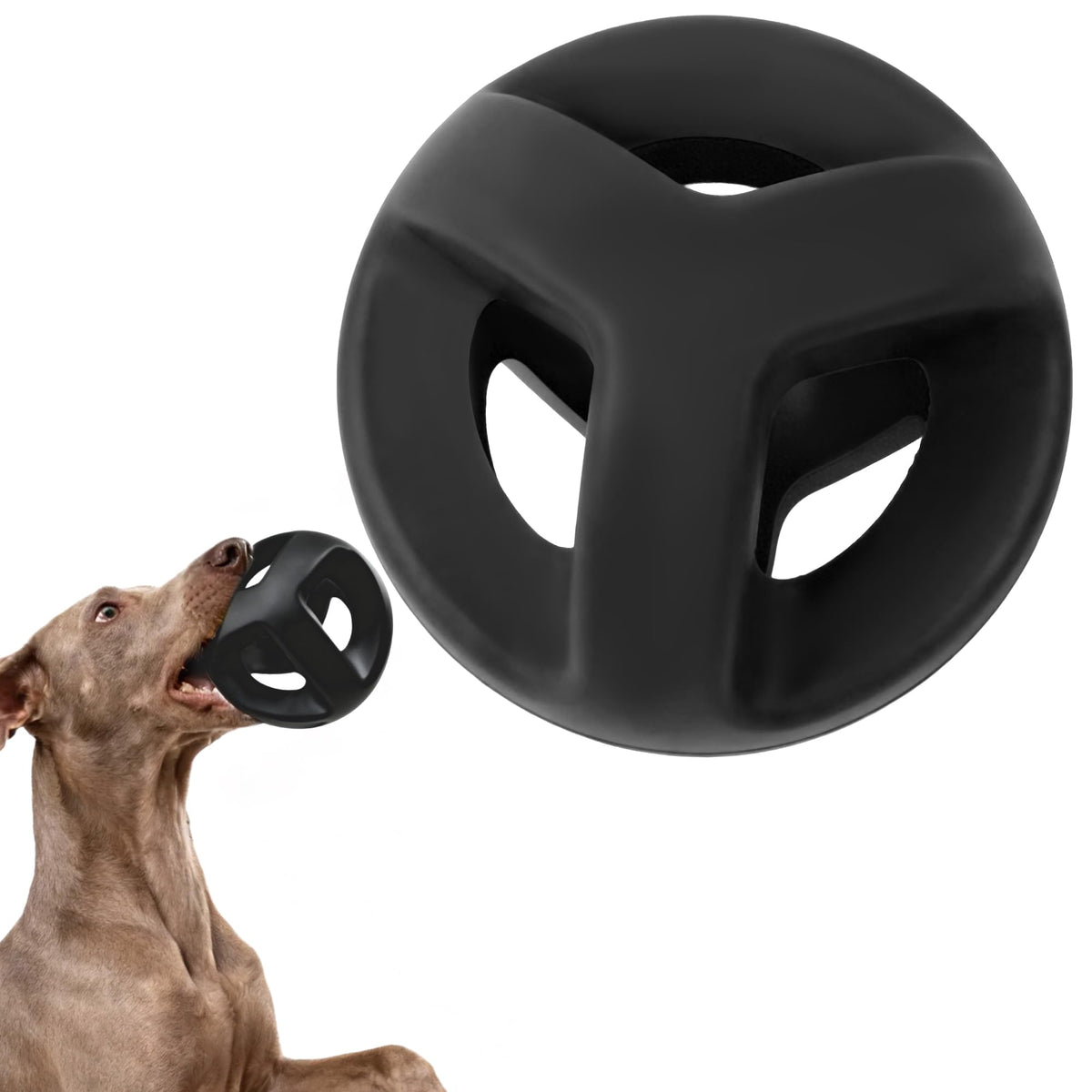 Fida Natural Rubber Dog Balls for Aggressive Chewers, Durable Dog Chew Toys for Large Dogs, Interactive Fetch & Tug of War Toys for Medium Large Breed Non-Toxic Dish Washable,4.5 * 4.5"