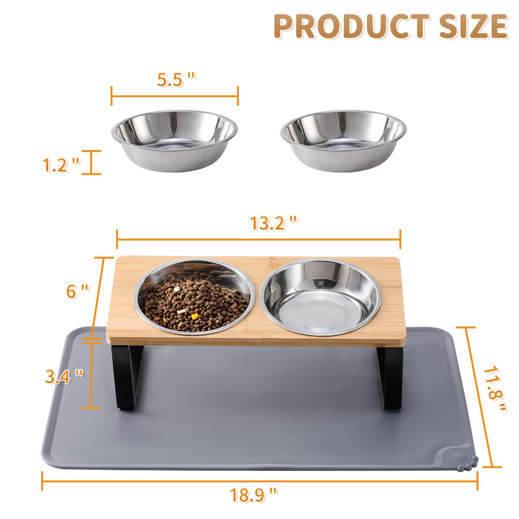 Summark Elevated Cat Bowls with Non-Slip Feeding Mat