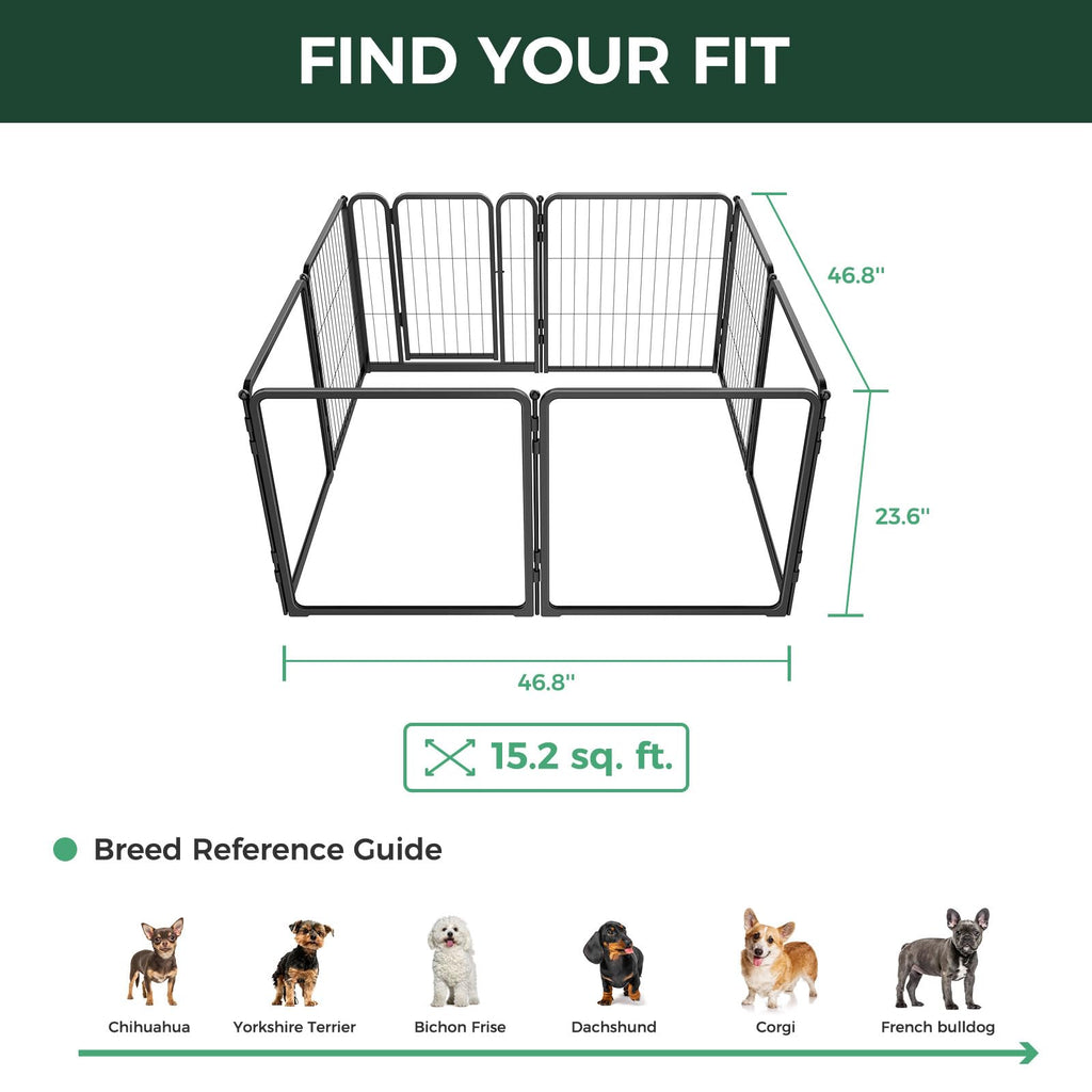 FXW AuraSpace Pro Acrylic & Wire Mesh Indoor Dog Playpen, 24" H, 8 Panels