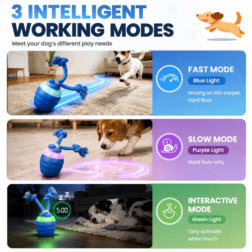 Crynex Interactive Dog Toys, Interactive Dog Ball for Medium/Large Dogs, Automatic Moving Dogs Toy Wicked Ball for Boredom