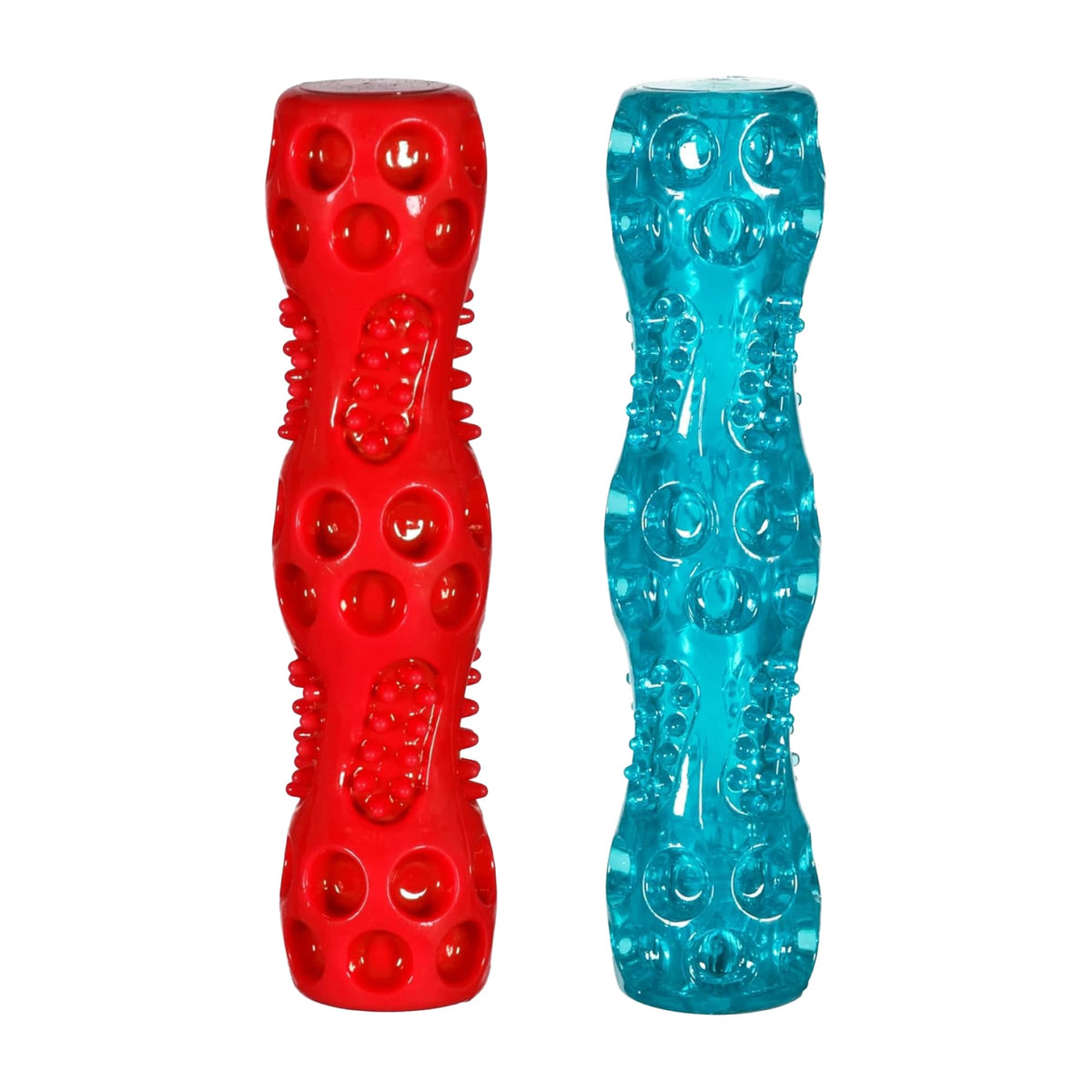 Chase 'n Chomp Squeak and Light Up Ball and Dumbbell Dog Toy, Mental & Physical Stimulation