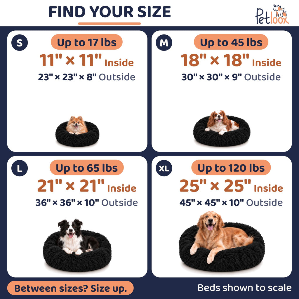 Calming Donut Dog Bed for Small Dogs, Round Dog Bed for Medium & Large Dogs