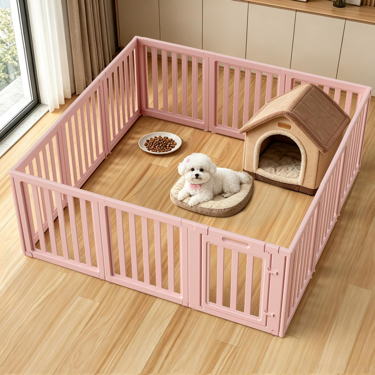 LoveTail Dog Playpen, Dog Pen Indoor with Tool-Free Setup, Puppy Playpen