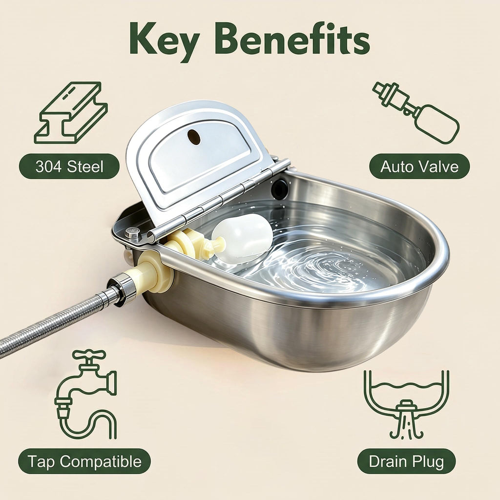 Automatic Dog Water Dispenser Outdoor Water Bowl for Dog, Chicken Livestock