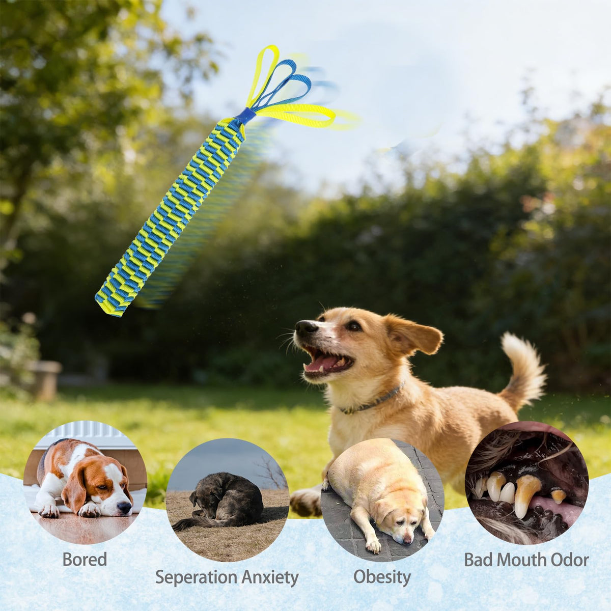 Snuffle Ball for Dogs, Interactive Dog Puzzle Toy for Smart Dogs Treat Dispensing, Durable Tug Of War Dog Chew Toys for Small Medium Large Dogs, Multi-Functional Floating Pool Pet Toys Indoor Outdoor