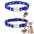 Babole Pet 2 Pack Cat Collars - Cute Breakaway Cat Collar with Bell and Paw Pendant, Soft Adjustable Kitten Collars for Girl Boy Cats