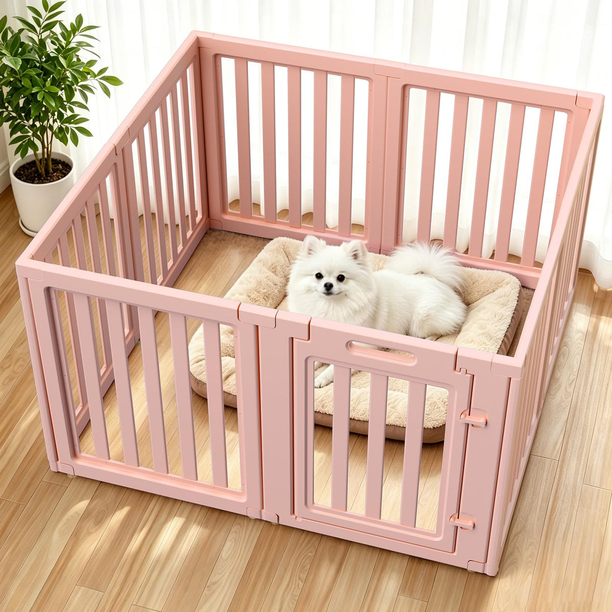 LoveTail Dog Playpen, Dog Pen Indoor with Tool-Free Setup, Puppy Playpen