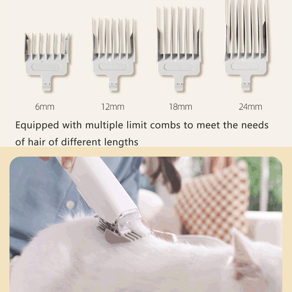 PJDDP Cat Dog Vacuum Brush for Shedding Grooming, Dog Hair Vacuum Groomer Suction 99% Pet Hair, Dog Grooming Kit with 6 Pet Hair Remover Tools for Shedding Dogs Cats Pet Hair at Home,Brown