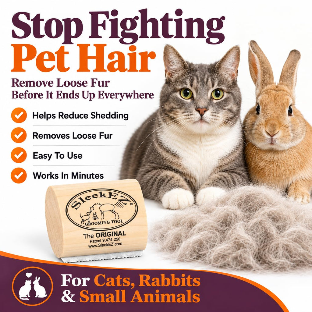 SleekEZ Dog Brush, Cat Brush, & Horse Brush | Pet Hair Removal Tool | Dog Grooming Kit & Pet Supplies | Dog Grooming Supplies