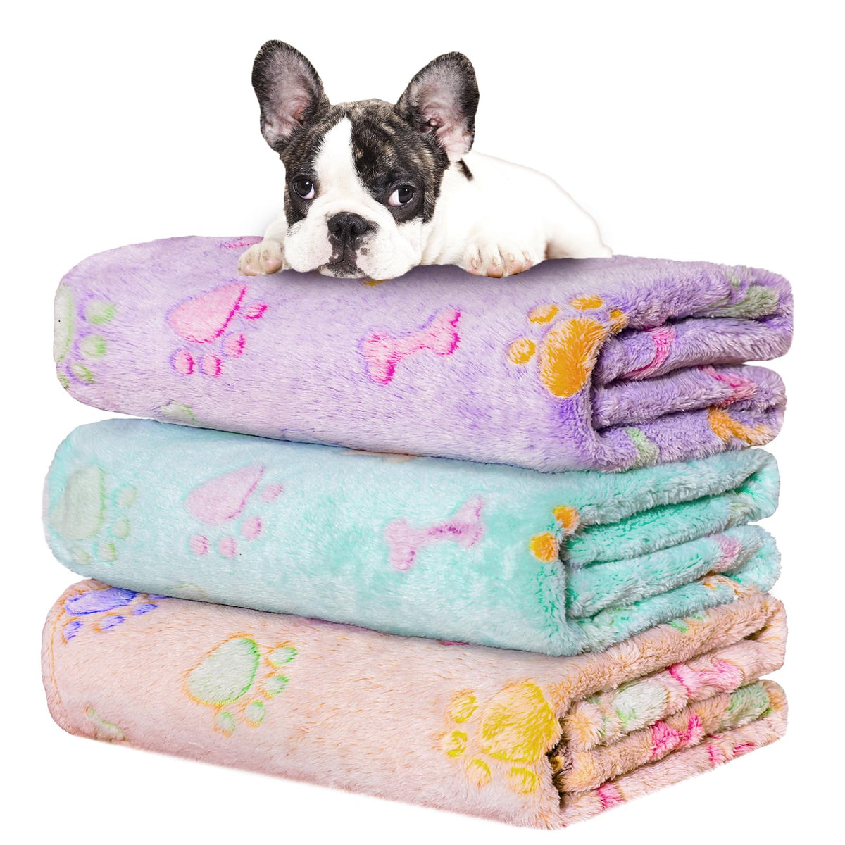 Rezutan Dog Blankets for Large Dogs, Dog Cat Flannel Blankets Washable