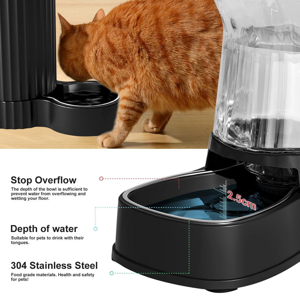 Automatic Dog Water Dispenser, Stainless Steel Bowls Feeder, 100% BPA-Free