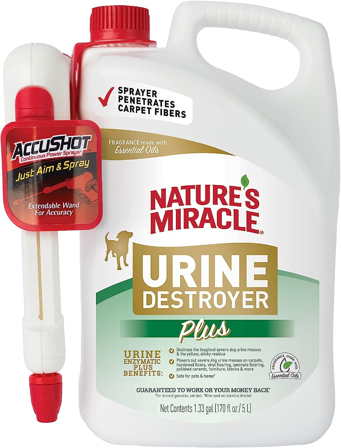 Nature’s Miracle Urine Destroyer Plus Dog, 32 Ounces, Enzymatic Formula, Ready-to-Use