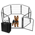 Kozy Kennels Dog Playpen w/Carrying Case for Indoor or Outdoor Use – 24 Inch, 8 Black Panels - Portable Metal Exercise Pen for Small Dogs & Puppies - Pet Fence Kennel Crate for House, RV, or Travel
