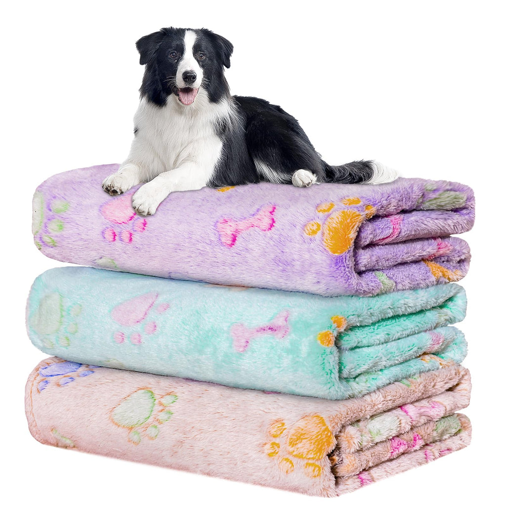 Rezutan Dog Blankets for Large Dogs, Dog Cat Flannel Blankets Washable
