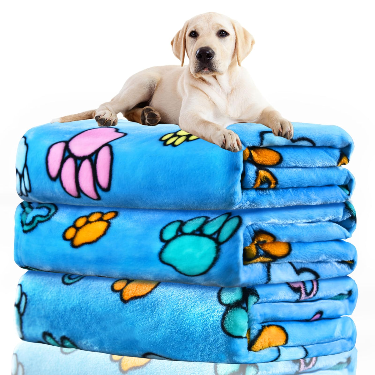 Rezutan Dog Blankets for Large Dogs, Dog Cat Flannel Blankets Washable