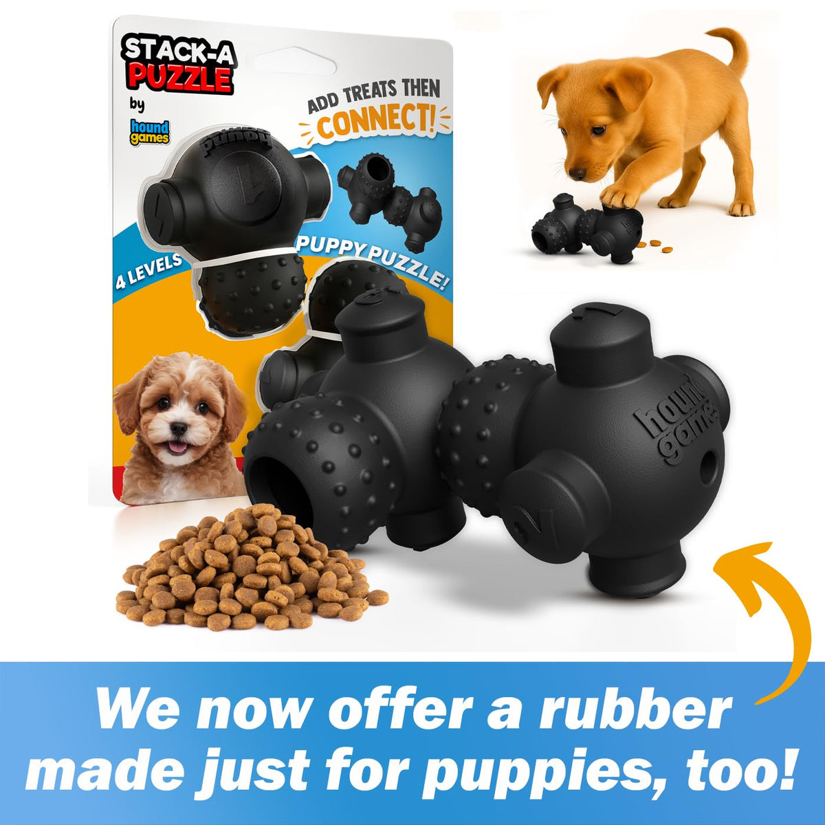 HOUNDGAMES Interactive Dog Puzzle & Treat Dispenser Toy