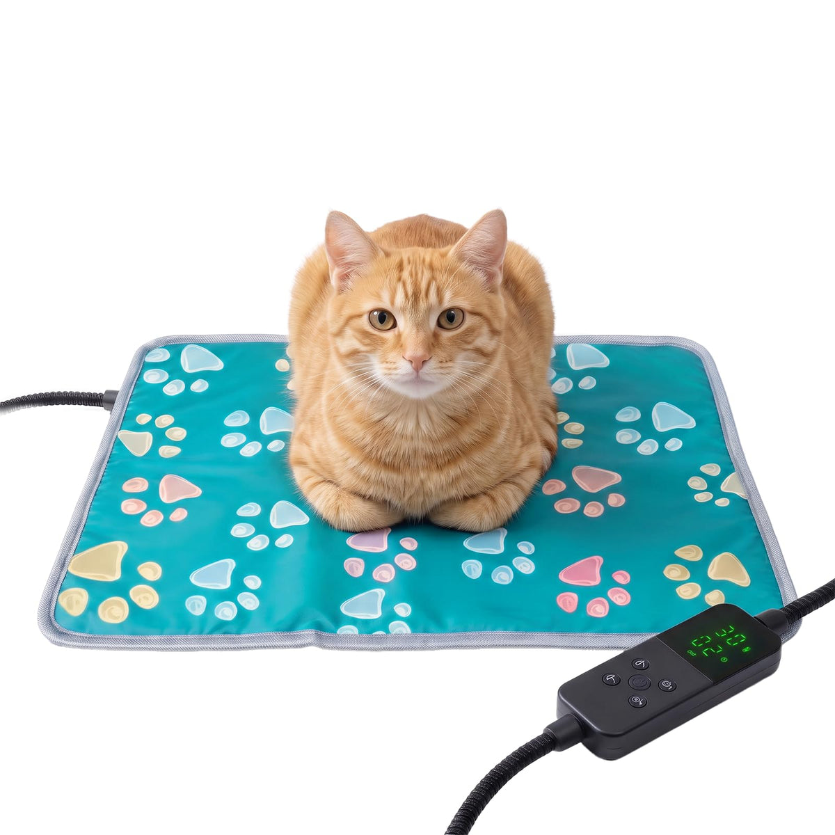 furrybaby Pet Heating Pad, Waterproof Dog Heating Pad Mat for Cat with Durable Anti-Bite Tube Indoor for Puppies Dogs Cats