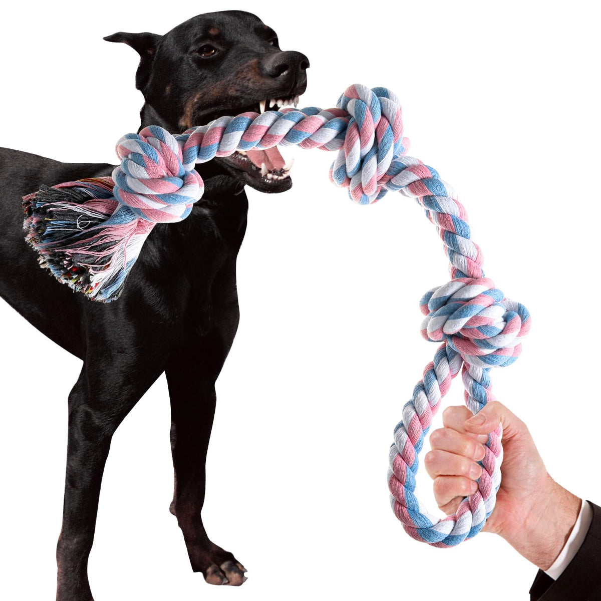 XIGOU Indestructible Dog Toys - Tough Puppy Chew Toys for Aggressive Chewers, Dental Cleaning Tug of War Toy