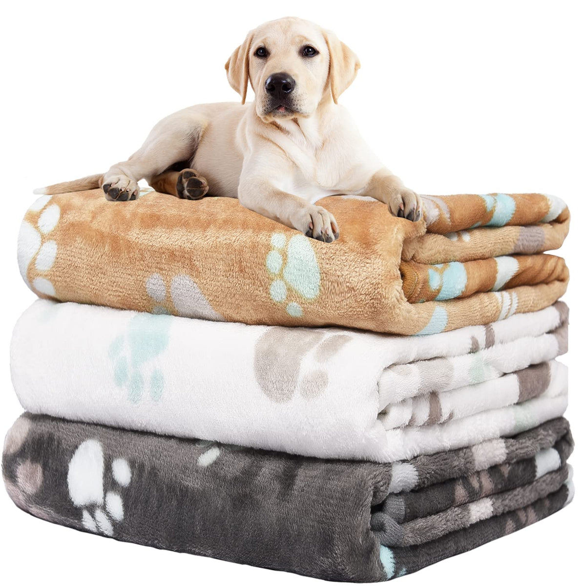 Rezutan Dog Blankets for Large Dogs, Dog Cat Flannel Blankets Washable