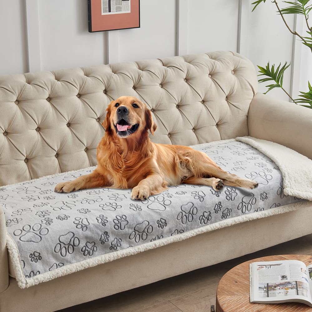 Qeils Waterproof Cat Blanket, Soft Pet Blanket for Sofa Couch