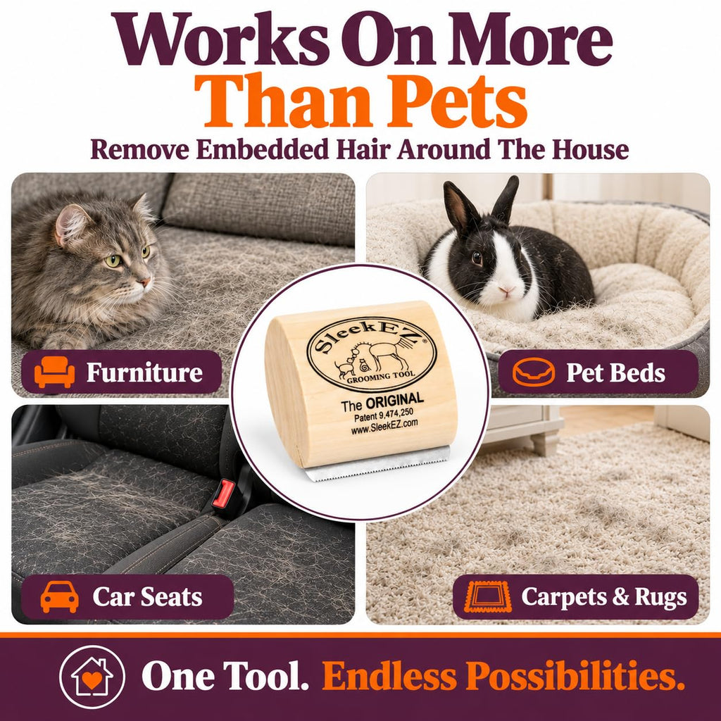 SleekEZ Dog Brush, Cat Brush, & Horse Brush | Pet Hair Removal Tool | Dog Grooming Kit & Pet Supplies | Dog Grooming Supplies