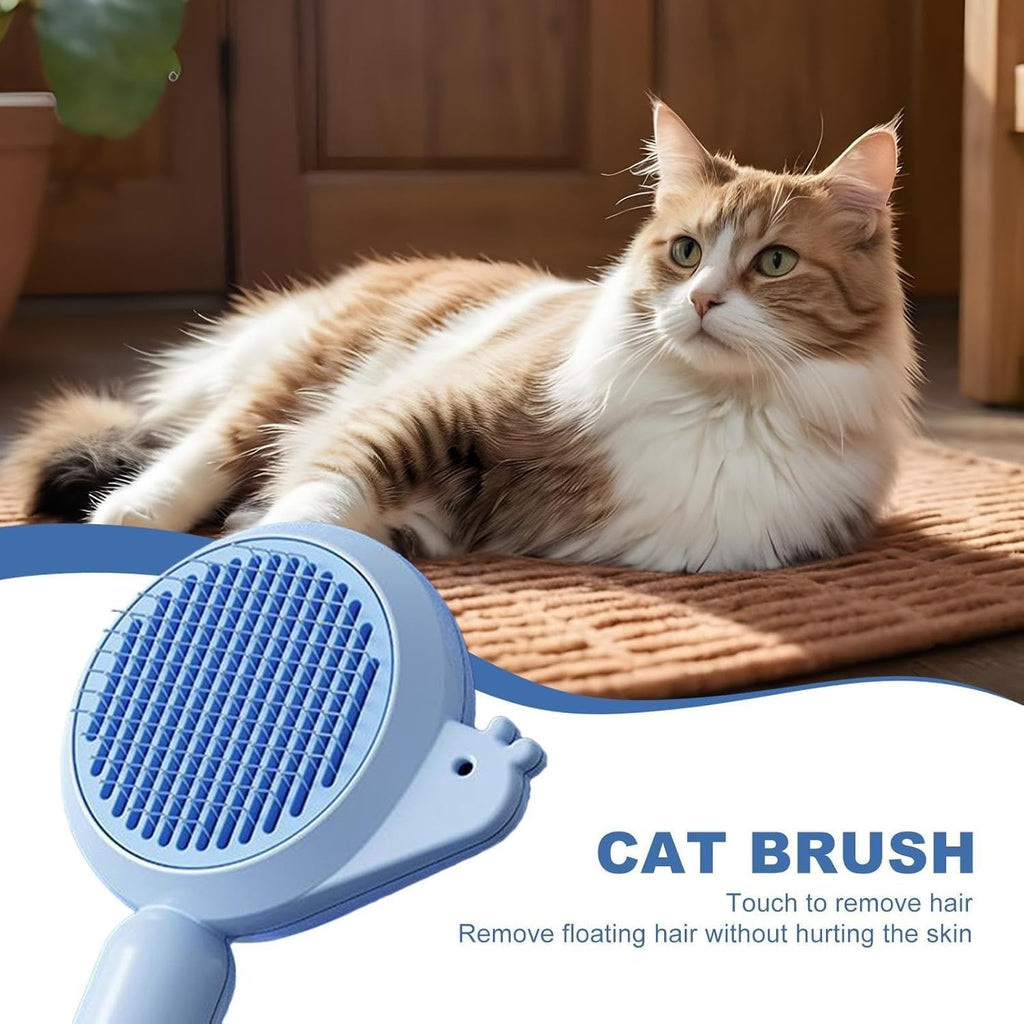 MQELHKCYSGX Dog hair remover brush - Self-cleaning dog grooming Puppy accessory, pet massage tool, removes dirt and tangles