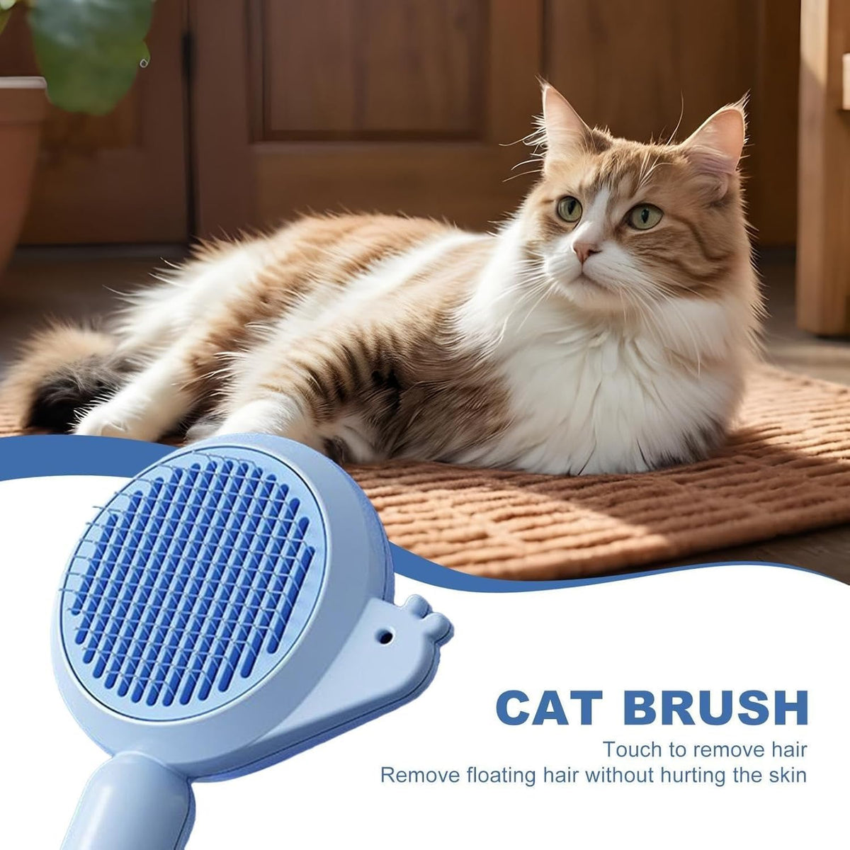MQELHKCYSGX Dog hair remover brush - Self-cleaning dog grooming Puppy accessory, pet massage tool, removes dirt and tangles