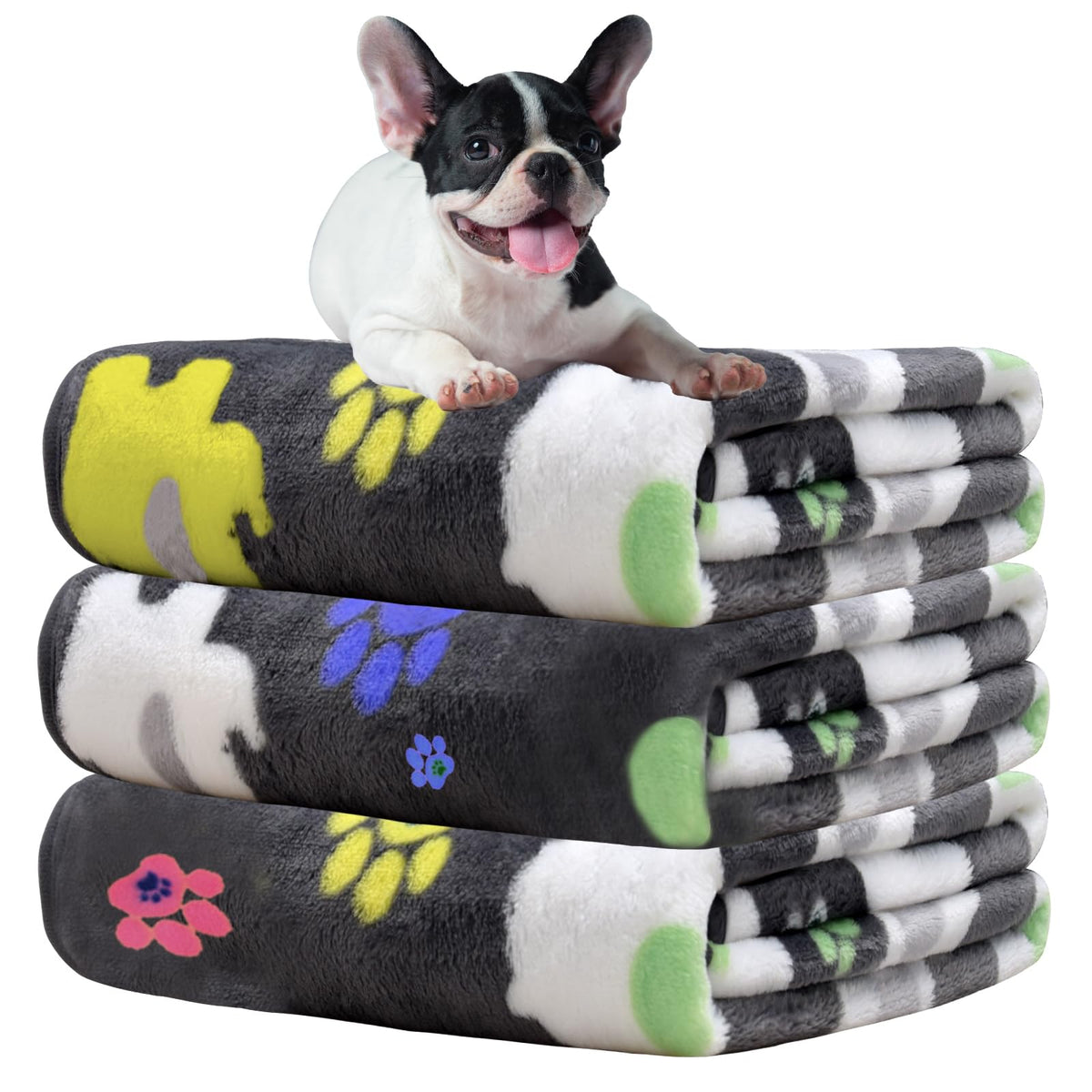 Rezutan Dog Blankets for Large Dogs, Dog Cat Flannel Blankets Washable