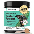 Dog Breath Freshener Dental Powder for Teeth Cleaning Plaque Off, Dental Care for Dogs, Tartar Remover for Teeth with Natural Herbal Blend + Postbiotcs