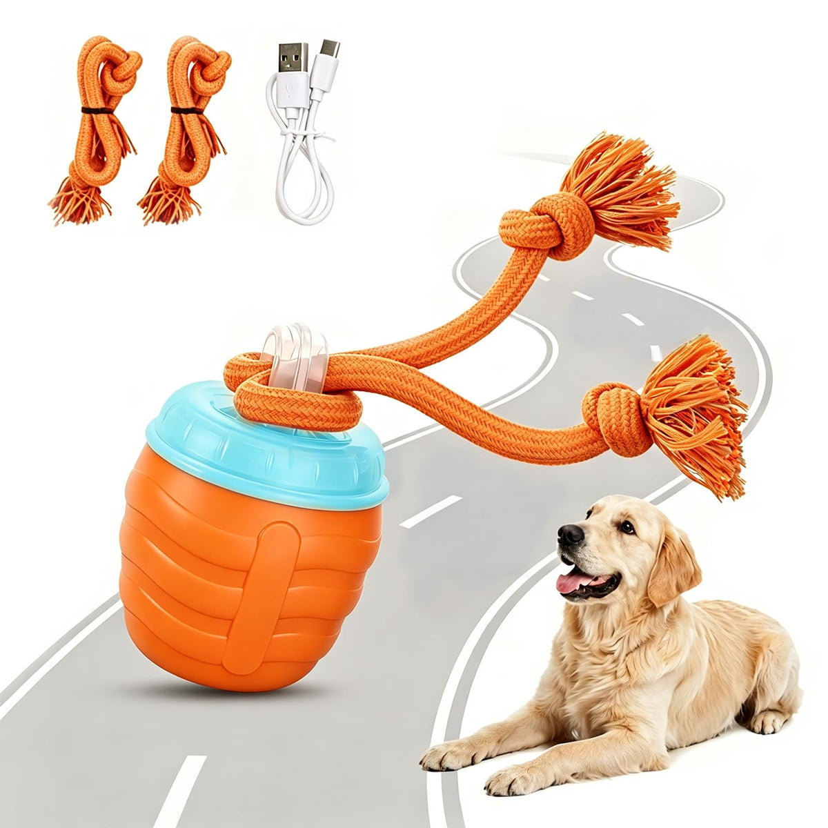 Crynex Interactive Dog Toys, Interactive Dog Ball for Medium/Large Dogs, Automatic Moving Dogs Toy Wicked Ball for Boredom