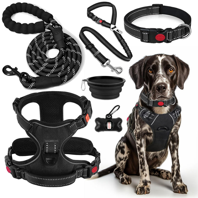 Lobeve Reflective Dog Harness, Collar & Leash Set