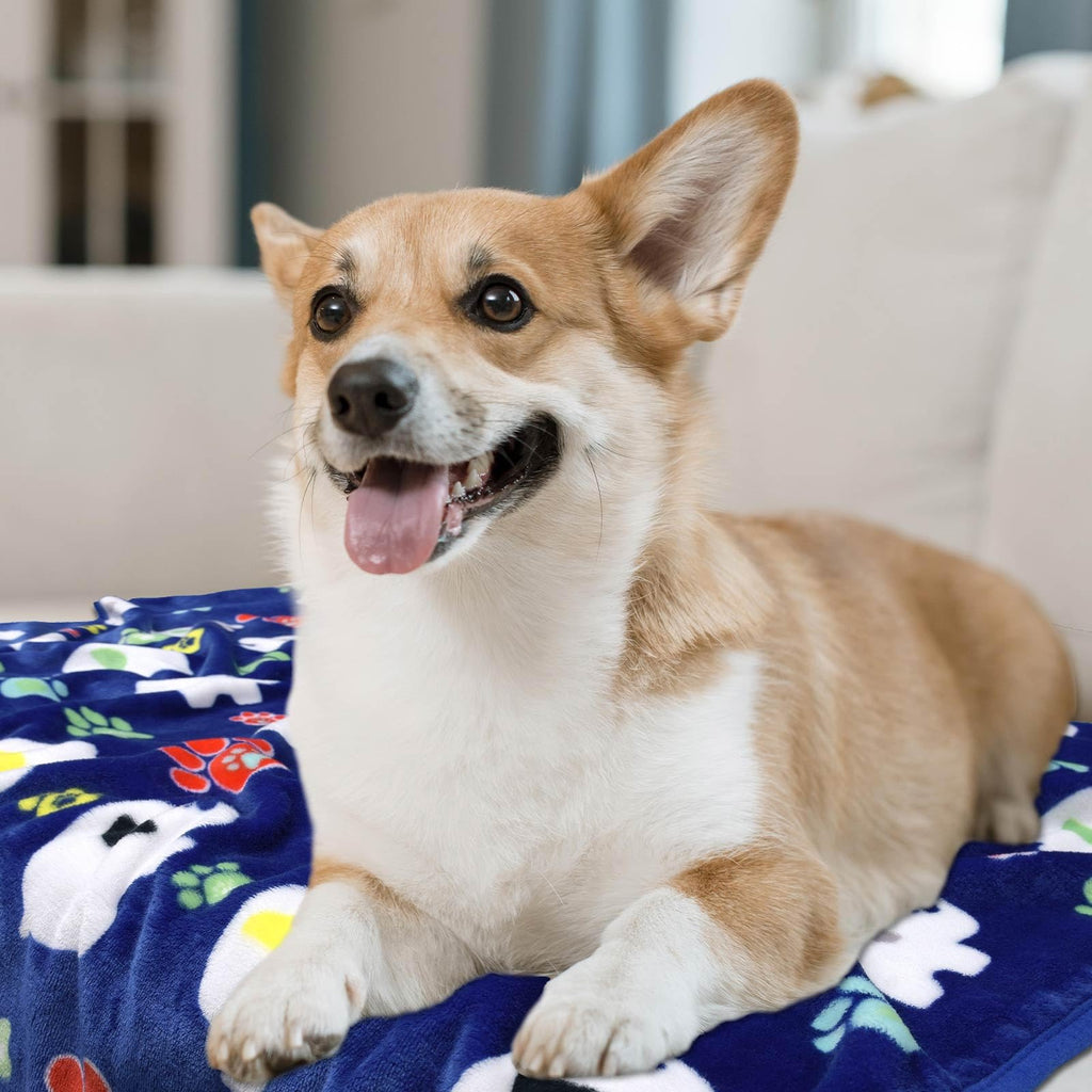 Rezutan Dog Blankets for Large Dogs, Dog Cat Flannel Blankets Washable
