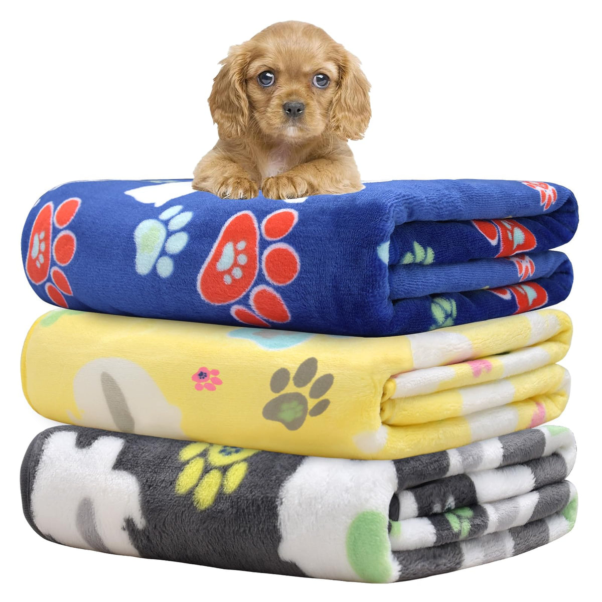 Rezutan Dog Blankets for Large Dogs, Dog Cat Flannel Blankets Washable