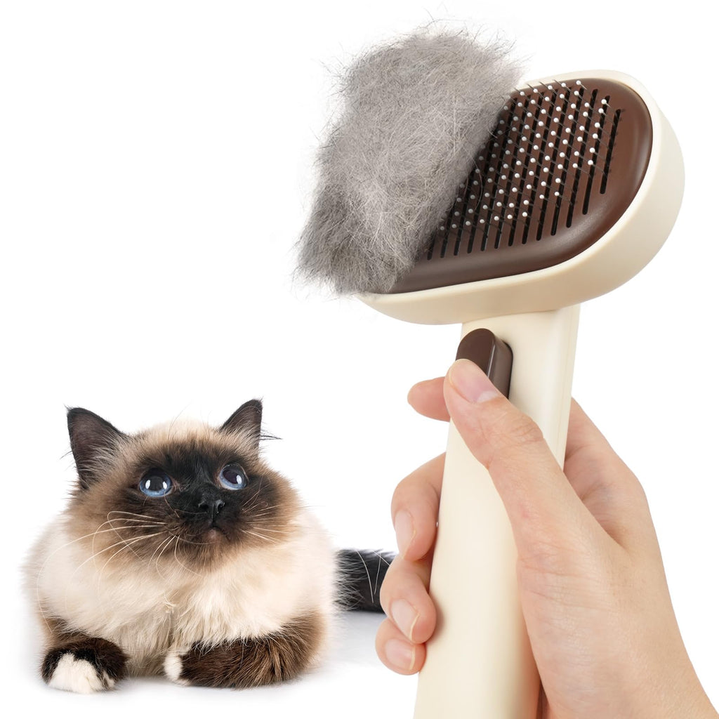 Aumuca Cat Brush for Shedding, Cat Brushes for Indoor Cats, Cat Brush for Long or Short Haired Cats, Cat Hair Brush Cat Grooming Deshedding Brush for Dog Kitten Rabbit Removes Loose Fur