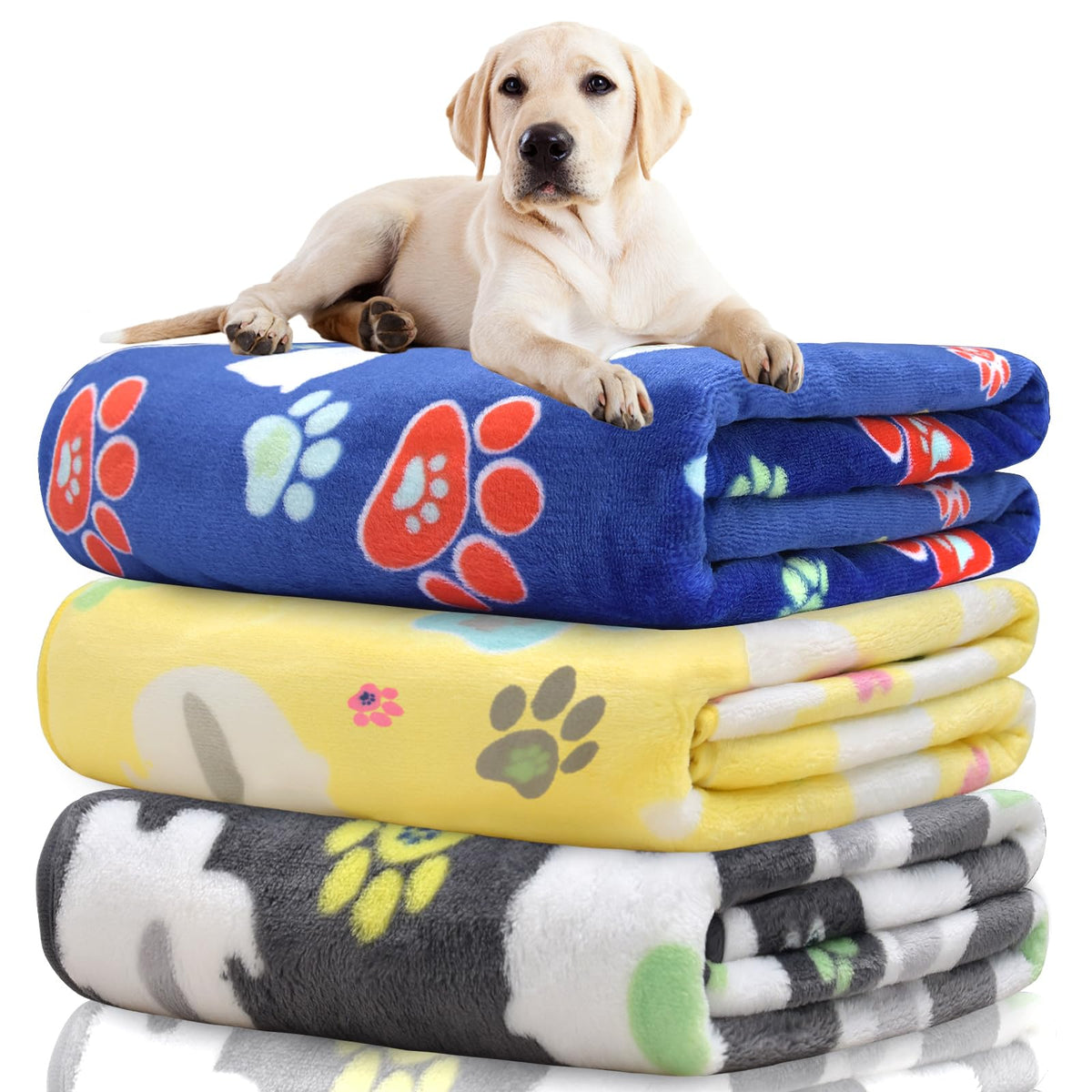 Rezutan Dog Blankets for Large Dogs, Dog Cat Flannel Blankets Washable