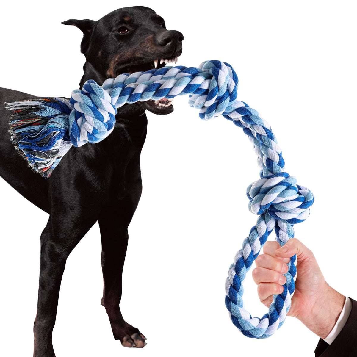 XIGOU Indestructible Dog Toys - Tough Puppy Chew Toys for Aggressive Chewers, Dental Cleaning Tug of War Toy