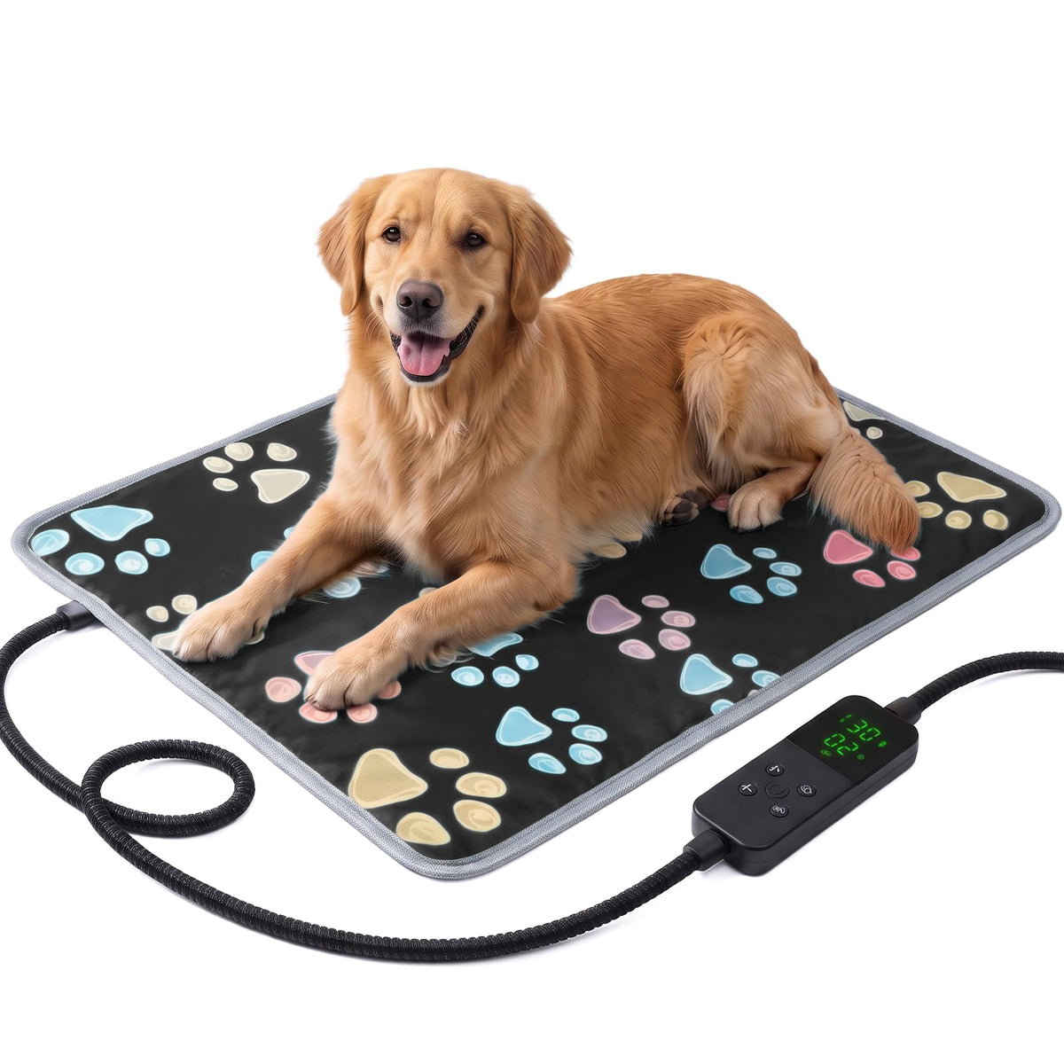 furrybaby Pet Heating Pad, Waterproof Dog Heating Pad Mat for Cat with Durable Anti-Bite Tube Indoor for Puppies Dogs Cats