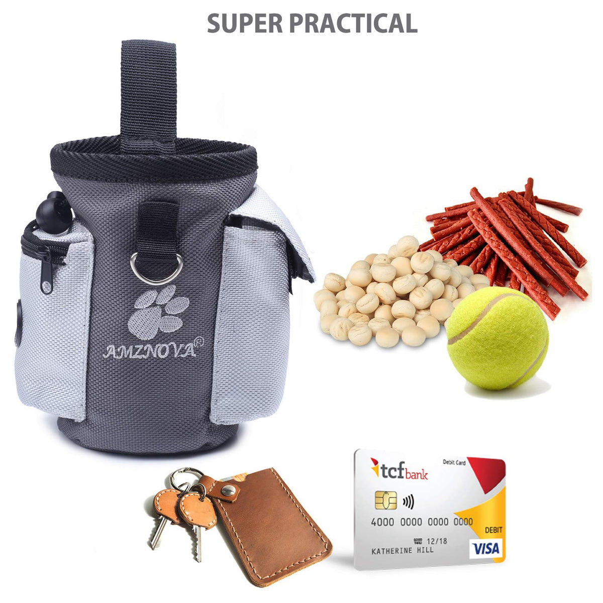 AMZNOVA Dog Treat Pouch Treatnow Dog Treat Bag