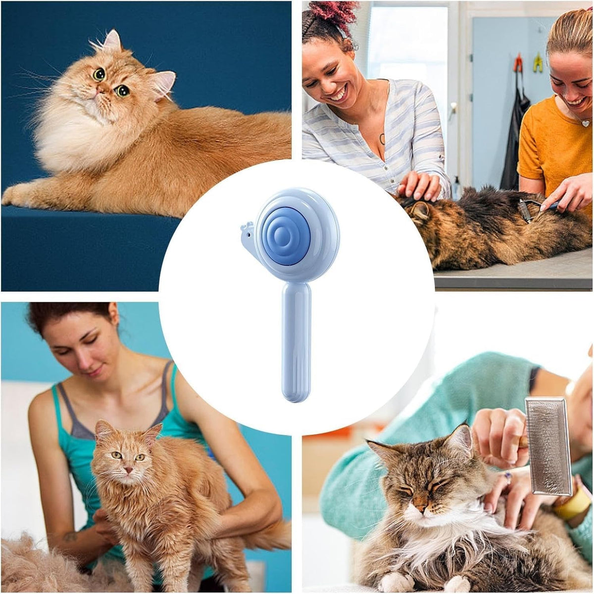 MQELHKCYSGX Dog hair remover brush - Self-cleaning dog grooming Puppy accessory, pet massage tool, removes dirt and tangles