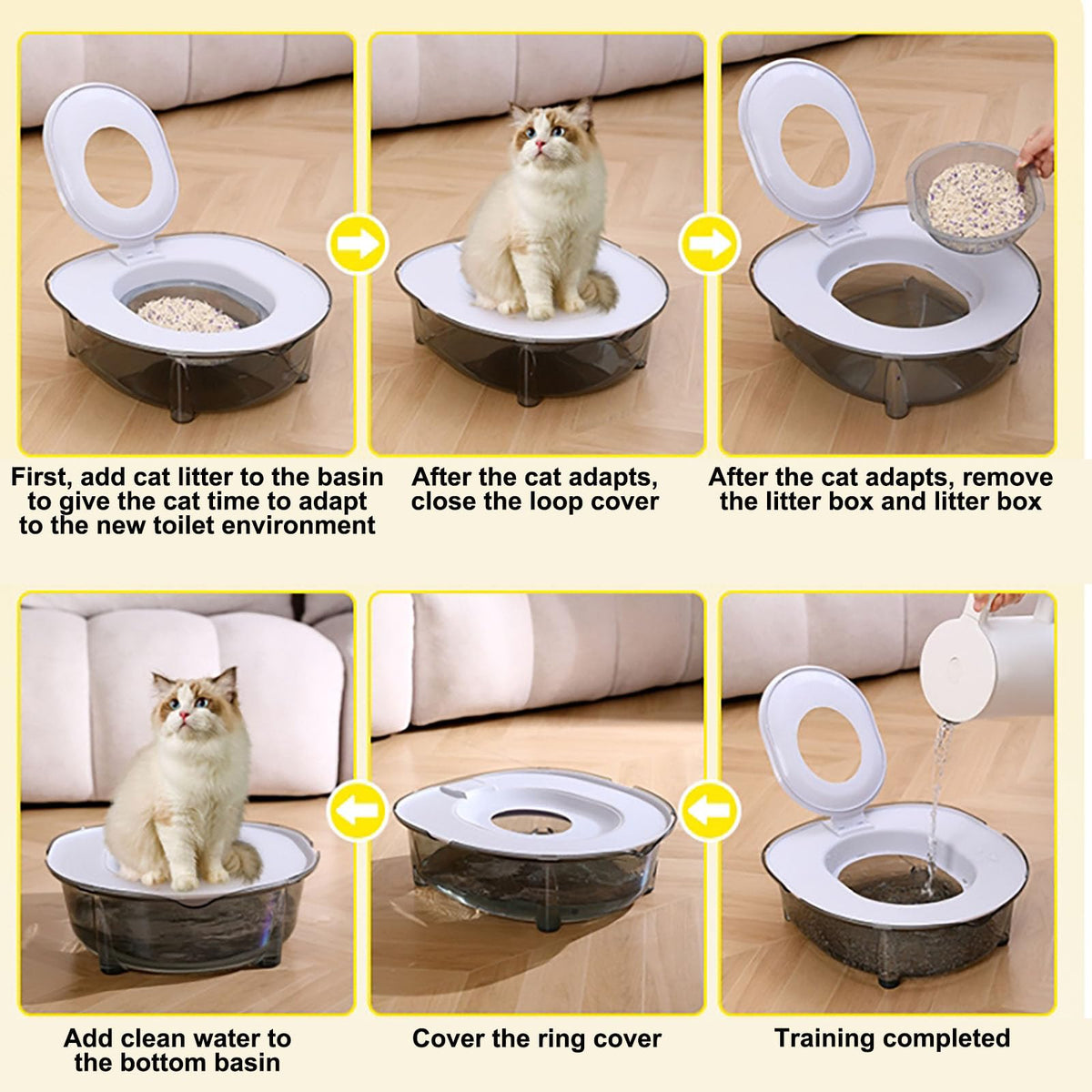 Cat Toilet Trainer Kit, Portable Trainer Plastic Training System Reusable Training Toilet for Home Pet Shop Pet Care,Universal Removable Potty Training Kit for Puppy Kitten Small Pet