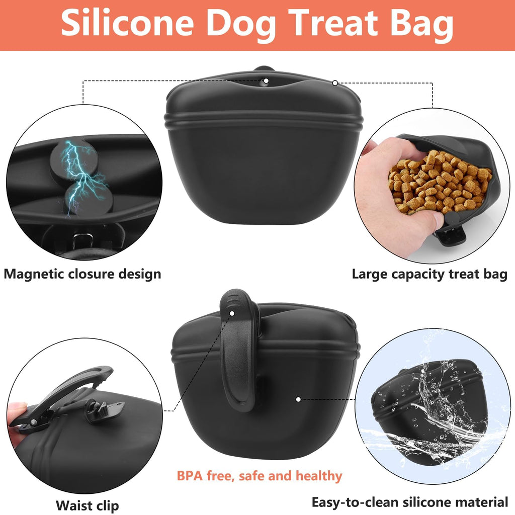 BARKIE Dog Training Kit - Treat Pouch, Pet Training Fanny Pack, 2 Puppy Training Clickers, Ultrasonic Silent Whistle, 2-in-1 Whistle Clicker, Clicker Training Guide Booklet, Dog Poop Bag