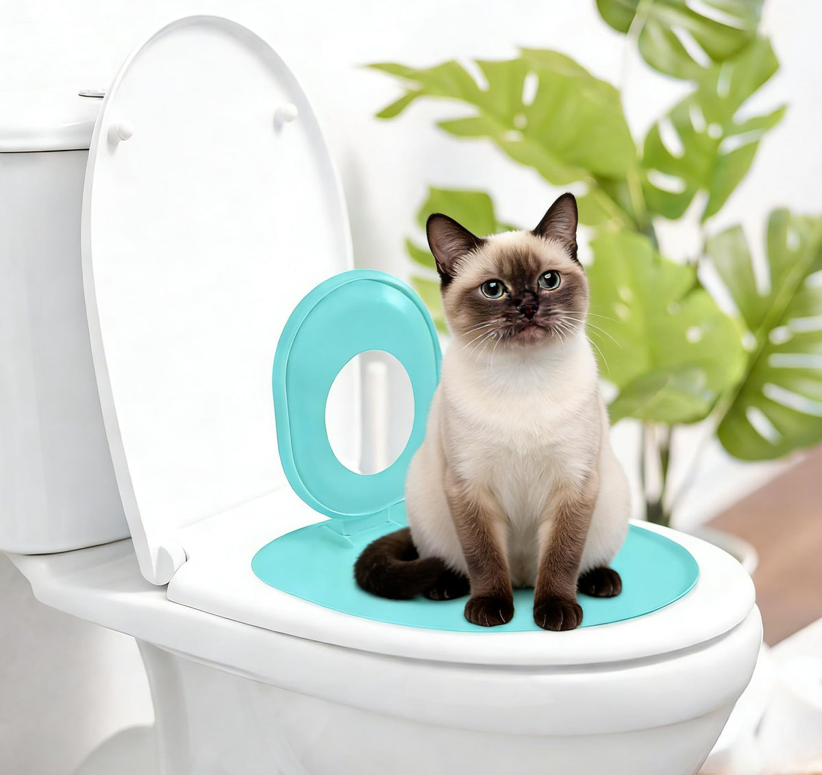 Cat Toilet Seat Training Kit,Reusable Plastic Trainer for Pet Cleaning,Removable Pet Toilet Training System,Portable Trainer for Home Pet Shop Pet Care,Easy Installation,Stable and Durable