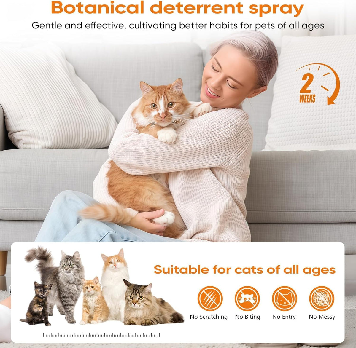 TPBEHMZ Cat Deterrent Spray 2 Pack, Natural Non-Toxic Plant Based Anti-Scratch & Anti