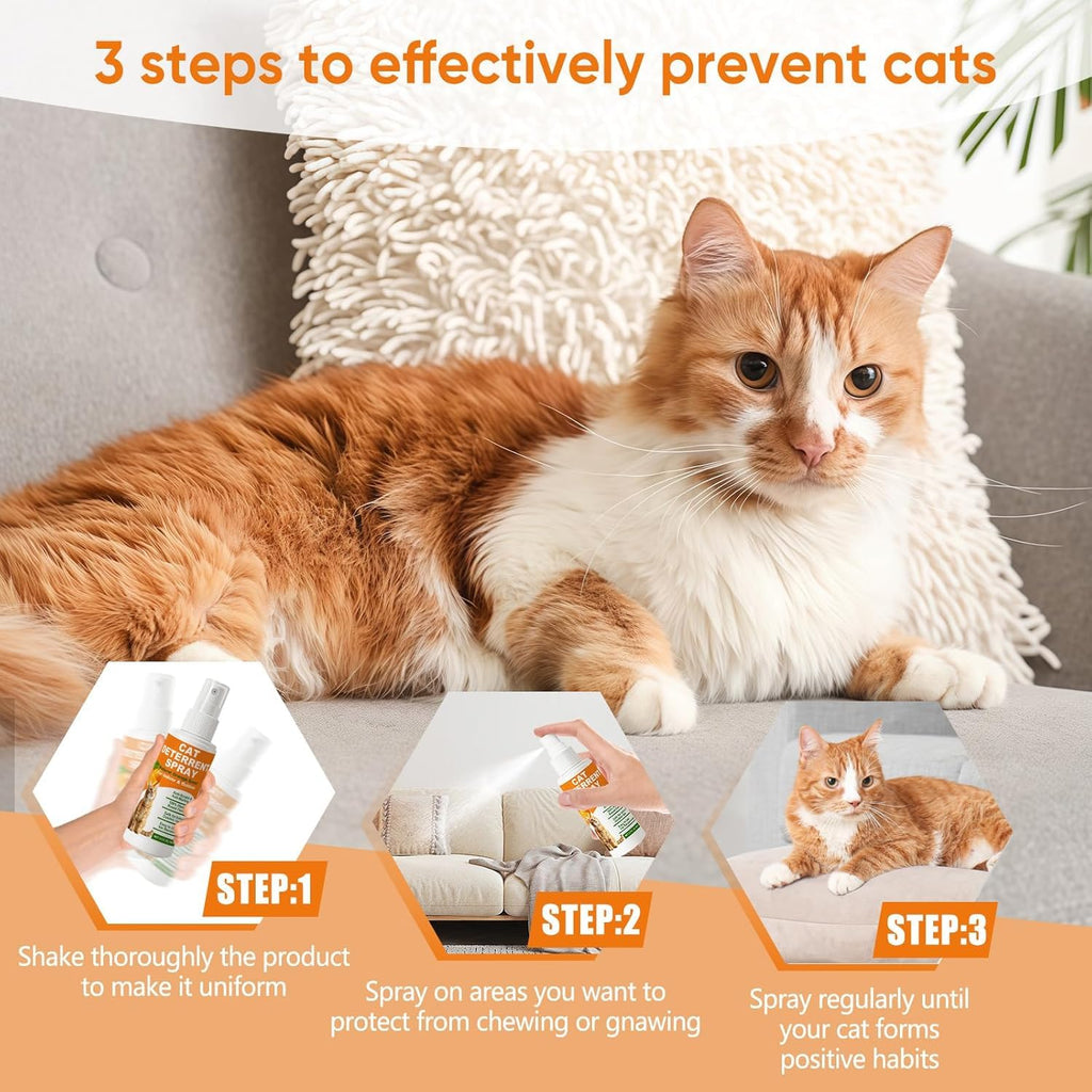 TPBEHMZ Cat Deterrent Spray 2 Pack, Natural Non-Toxic Plant Based Anti-Scratch & Anti