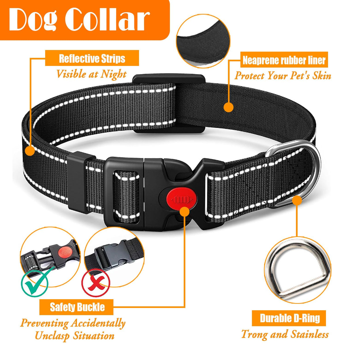 Lobeve No Pull Dog Harness, Collar & Leash Set with Reflective Seat Belt, Portable Bowl, and Poop Bag Dispenser - Ideal for Training, Walking, Hiking - Fits Small to Large Dogs