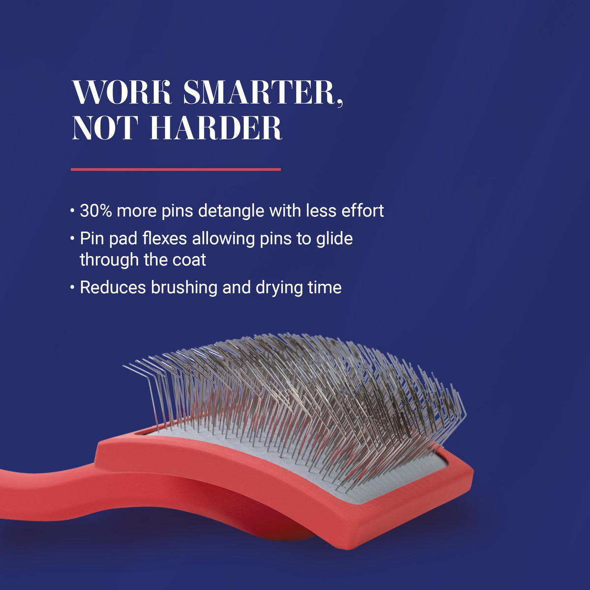 Chris Christensen Karben Slicker Brush for Dogs, Groom Like a Professional, Ideal For All Coat Types, Remove Shedding Coat, Tangles and Dead Undercoat, 17 mm Stainless Steel Pins